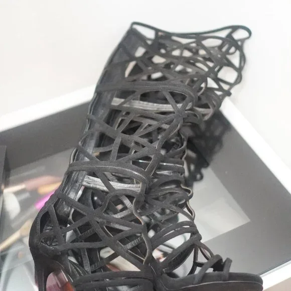 Dsquared2 Runway SS2015 Laser Cut Suede Gladiator Boots - Picture 2 of 8